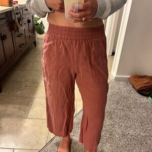 NotPERFECTLINEN Puglia pants size large cinnamon rose